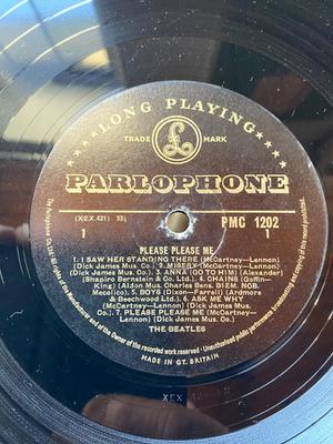 【レア】BEATLES MONO GOLD PARLOPHONE SAMPLE Gripsweat - THE BEATLES 1963 PLEASE PLEASE ME GOLD PARLOPHONE 1ST