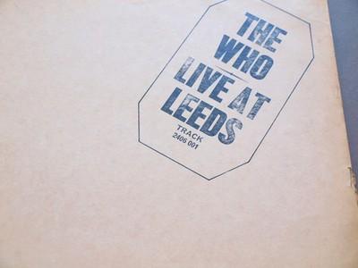 Gripsweat - THE WHO LIVE AT LEEDS MINT 1st Press BLACK PRINT UK